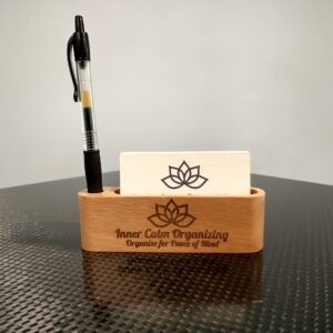 Your logo on pen/business card holder